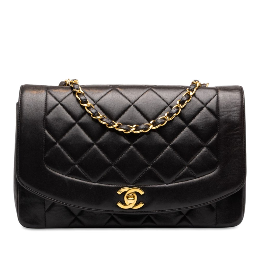 Pre-Loved Chanel Small Quilted Lambskin Diana Single Flap